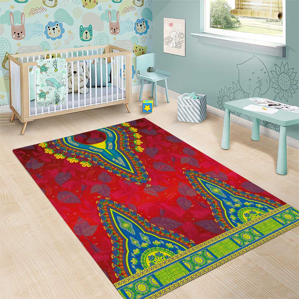 Haiti Area Rug Choeblack Dashiki Style Red Color