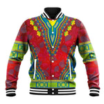 Haiti Baseball Jacket Choeblack Dashiki Style Red Color