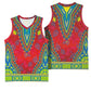 Haiti Basketball Jersey Choeblack Dashiki Style Red Color - African Pride