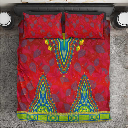 Haiti Bedding Set Choeblack Dashiki Style Red Color
