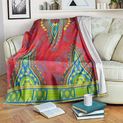 Haiti Blanket Choeblack Dashiki Style Red Color