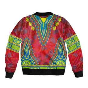 Haiti Bomber Jacket Choeblack Dashiki Style Red Color