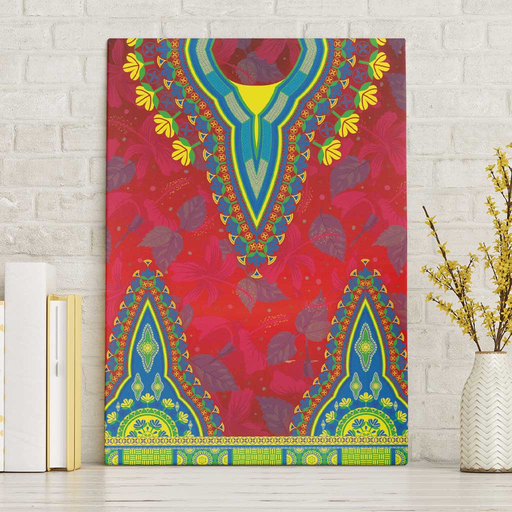 Haiti Canvas Wall Art Choeblack Dashiki Style Red Color
