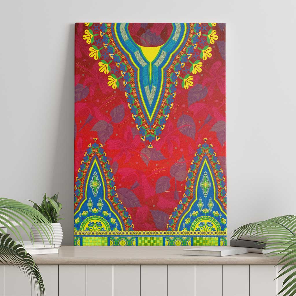 Haiti Canvas Wall Art Choeblack Dashiki Style Red Color