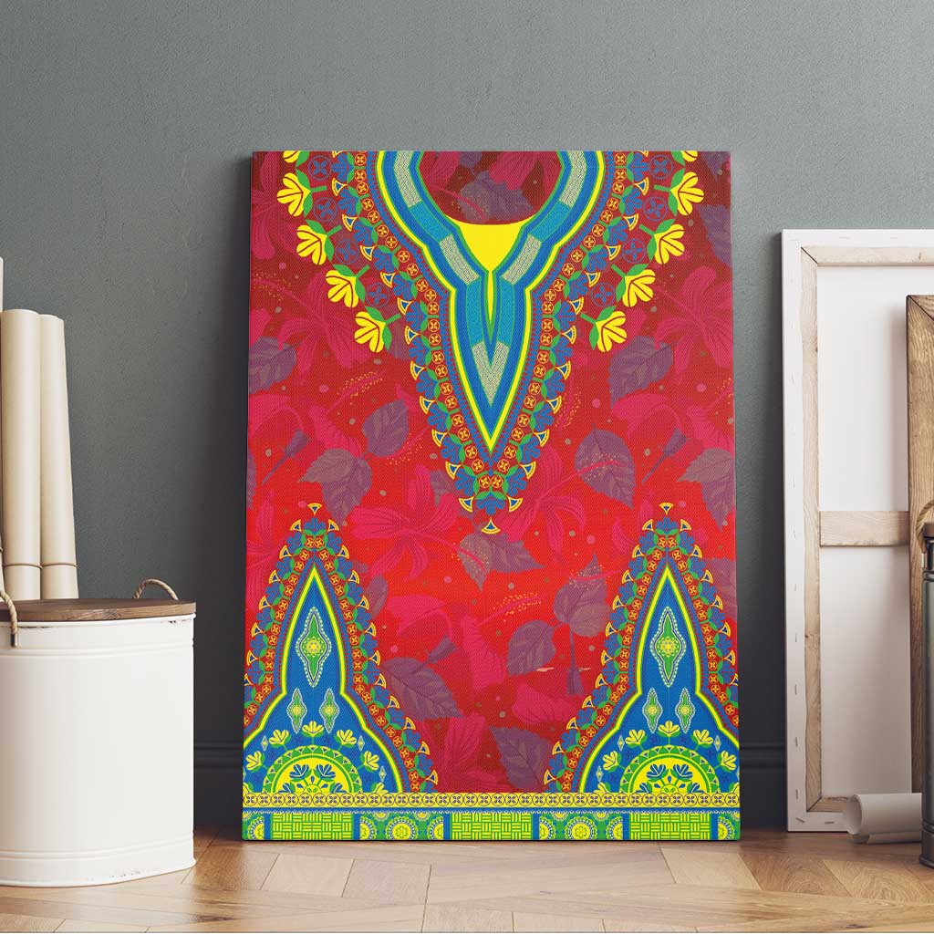 Haiti Canvas Wall Art Choeblack Dashiki Style Red Color