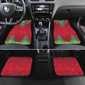 Haiti Car Mats Choeblack Dashiki Style Red Color