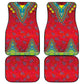 Haiti Car Mats Choeblack Dashiki Style Red Color