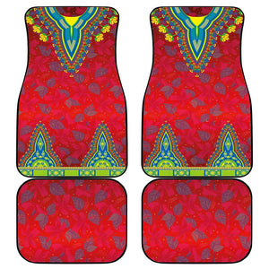 Haiti Car Mats Choeblack Dashiki Style Red Color