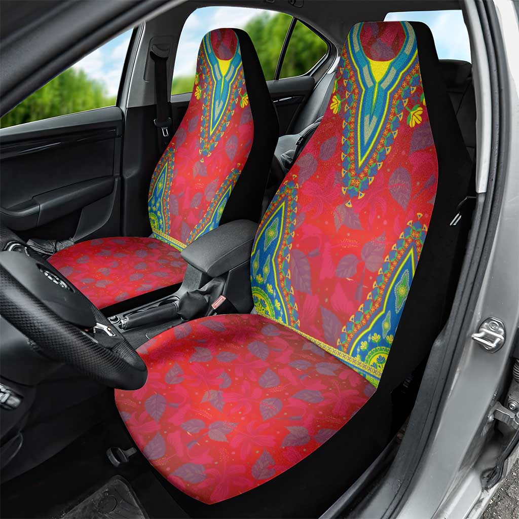 Haiti Car Seat Cover Choeblack Dashiki Style Red Color