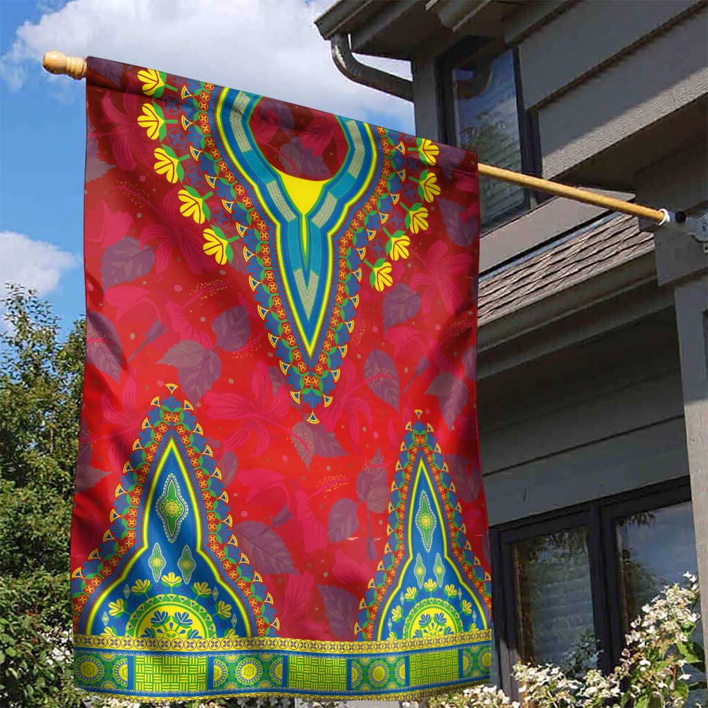 Haiti Garden Flag Choeblack Dashiki Style Red Color