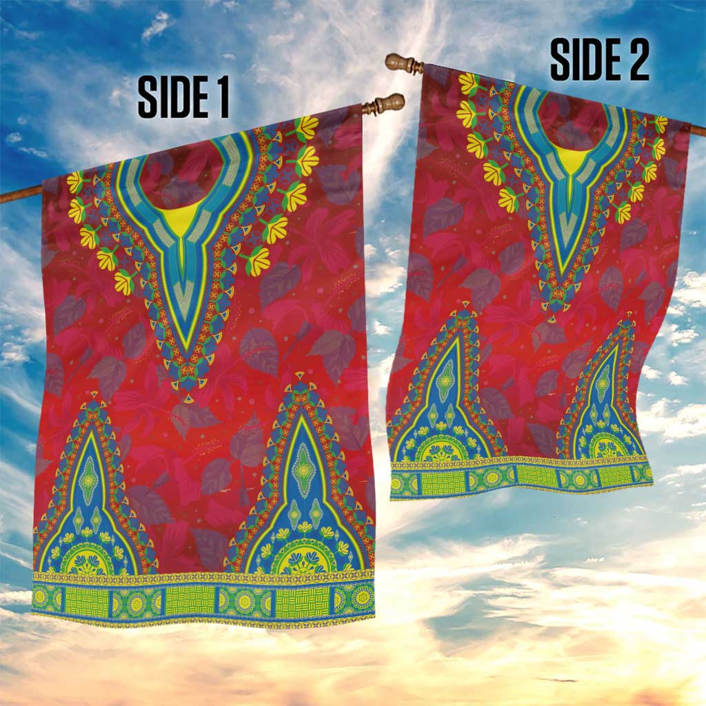 Haiti Garden Flag Choeblack Dashiki Style Red Color