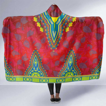 Haiti Hooded Blanket Choeblack Dashiki Style Red Color