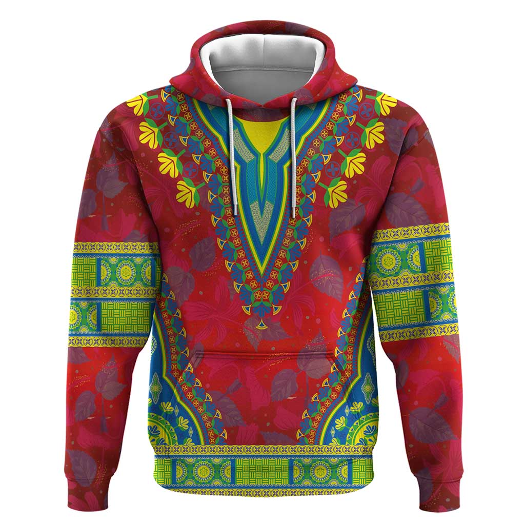 Haiti Hoodie Choeblack Dashiki Style Red Color