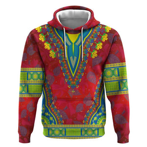 Haiti Hoodie Choeblack Dashiki Style Red Color
