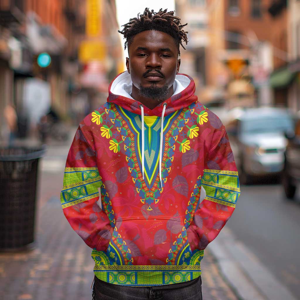Haiti Hoodie Choeblack Dashiki Style Red Color