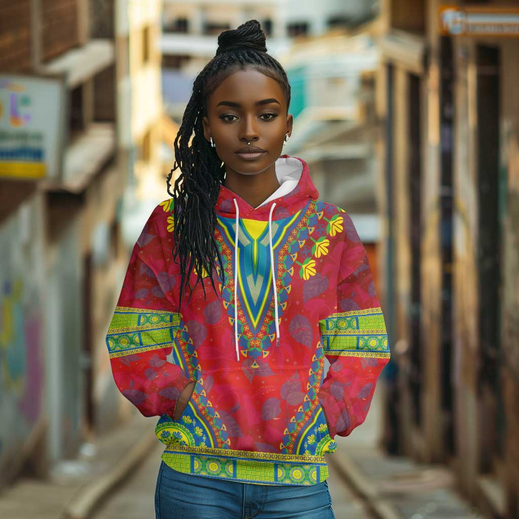 Haiti Hoodie Choeblack Dashiki Style Red Color