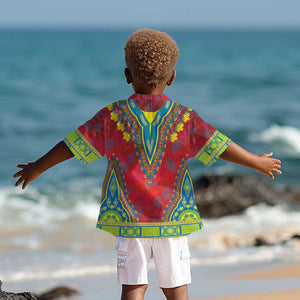 Haiti Kid Hawaiian Shirt Choeblack Dashiki Style Red Color