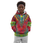 Haiti Kid Hoodie Choeblack Dashiki Style Red Color