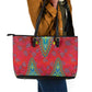 Haiti Leather Tote Bag Choeblack Dashiki Style Red Color