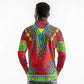 Haiti Long Sleeve Polo Shirt Choeblack Dashiki Style Red Color