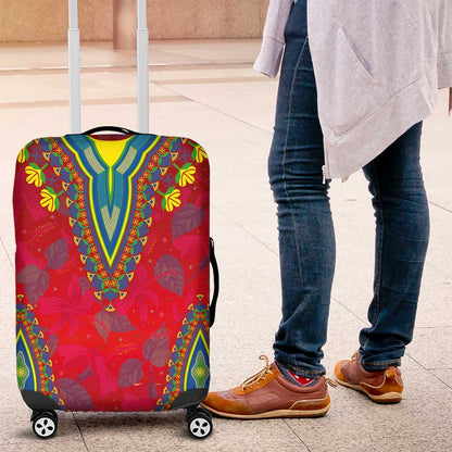 Haiti Luggage Cover Choeblack Dashiki Style Red Color