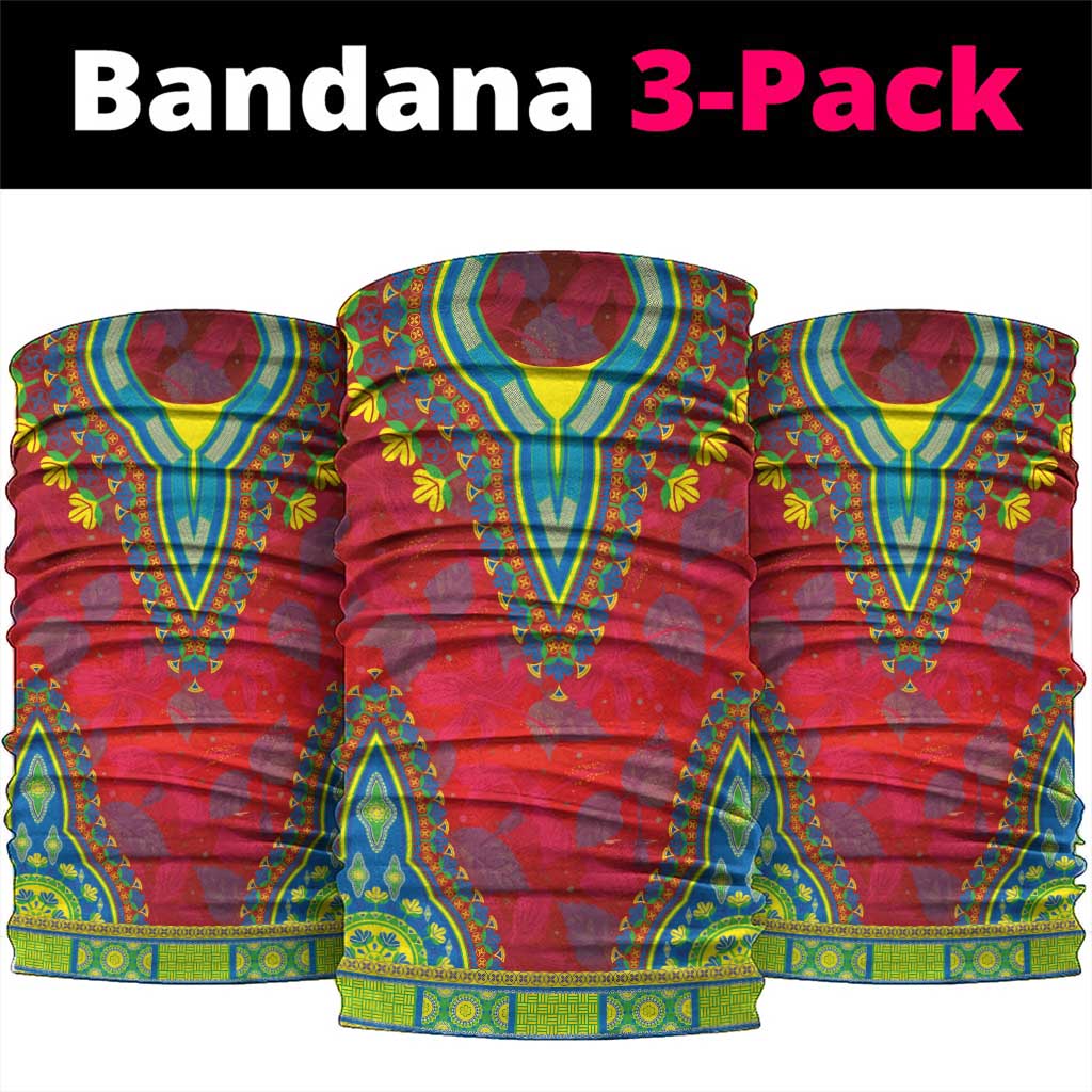 Haiti Neck Gaiter Choeblack Dashiki Style Red Color LT03