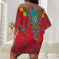 Haiti Off Shoulder Short Dress Choeblack Dashiki Style Red Color