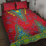 Haiti Quilt Bed Set Choeblack Dashiki Style Red Color