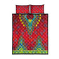 Haiti Quilt Bed Set Choeblack Dashiki Style Red Color