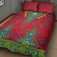 Haiti Quilt Bed Set Choeblack Dashiki Style Red Color