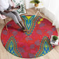 Haiti Round Carpet Choeblack Dashiki Style Red Color