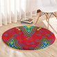 Haiti Round Carpet Choeblack Dashiki Style Red Color