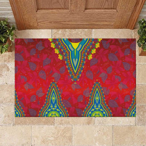 Haiti Rubber Doormat Choeblack Dashiki Style Red Color