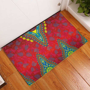 Haiti Rubber Doormat Choeblack Dashiki Style Red Color