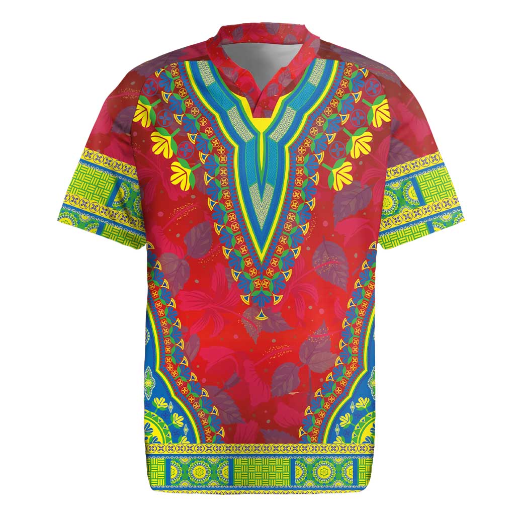 Haiti Rugby Jersey Choeblack Dashiki Style Red Color