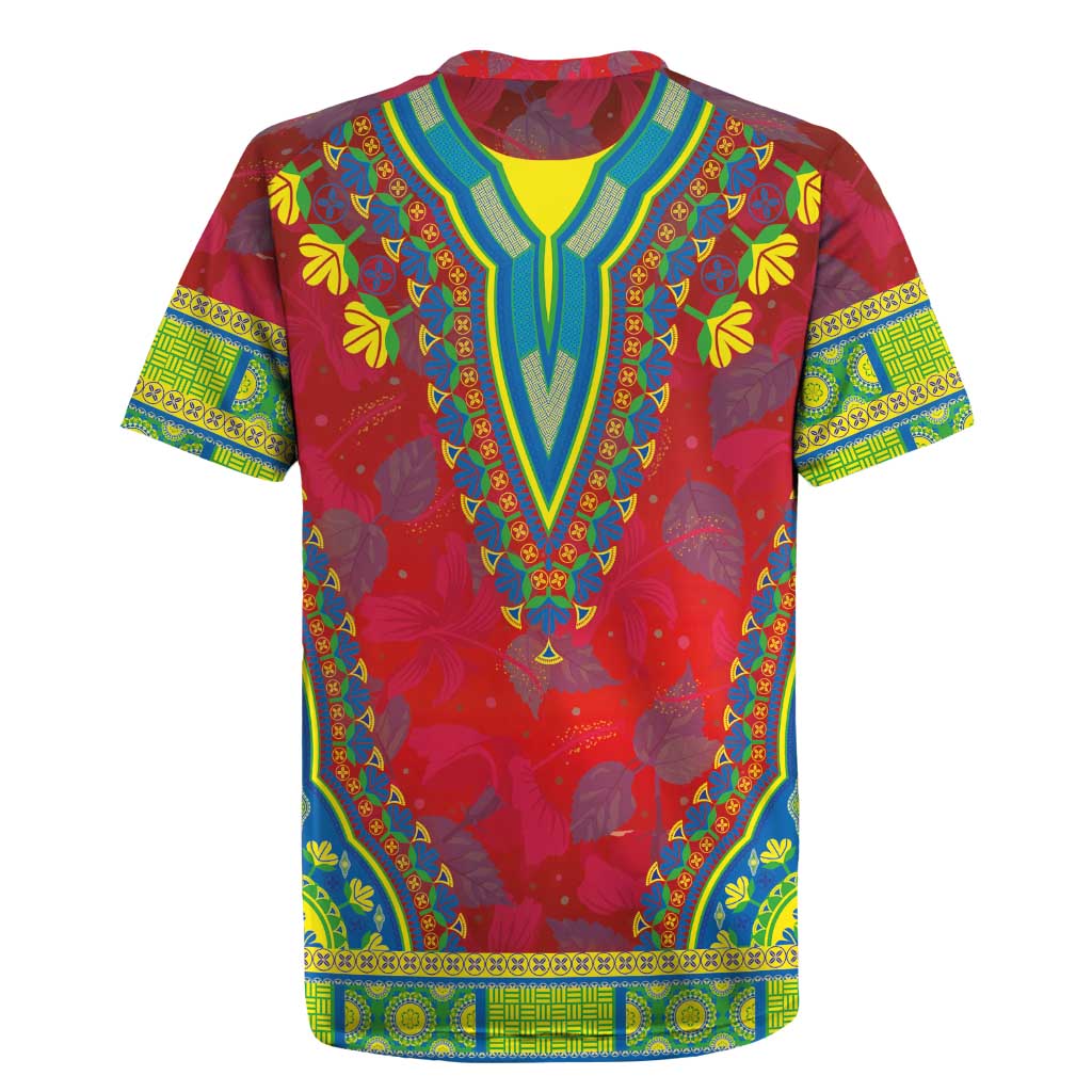 Haiti Rugby Jersey Choeblack Dashiki Style Red Color