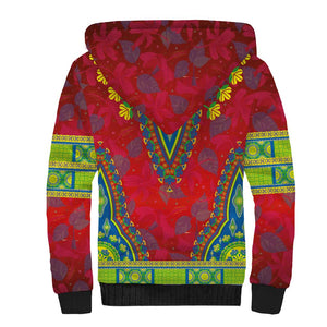 Haiti Sherpa Hoodie Choeblack Dashiki Style Red Color