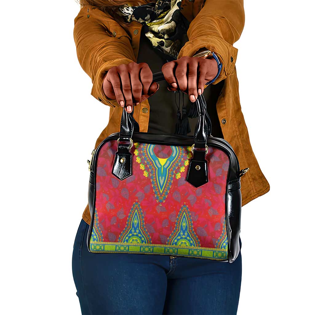 Haiti Shoulder Handbag Choeblack Dashiki Style Red Color