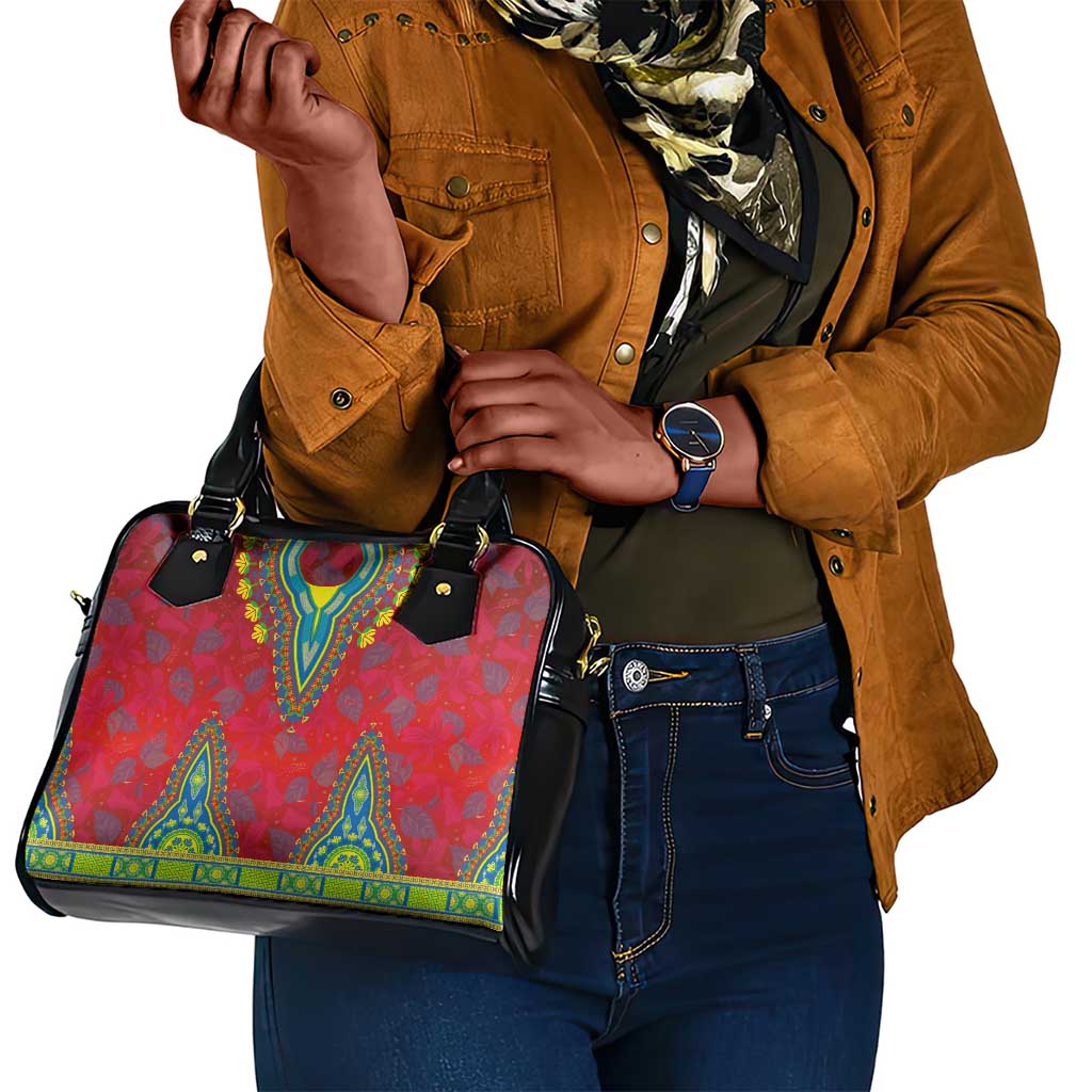 Haiti Shoulder Handbag Choeblack Dashiki Style Red Color
