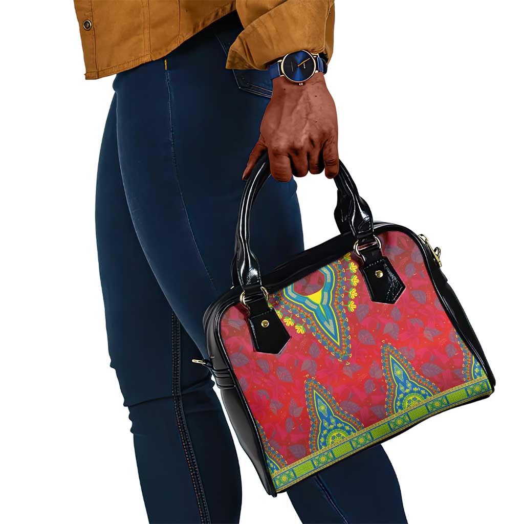 Haiti Shoulder Handbag Choeblack Dashiki Style Red Color