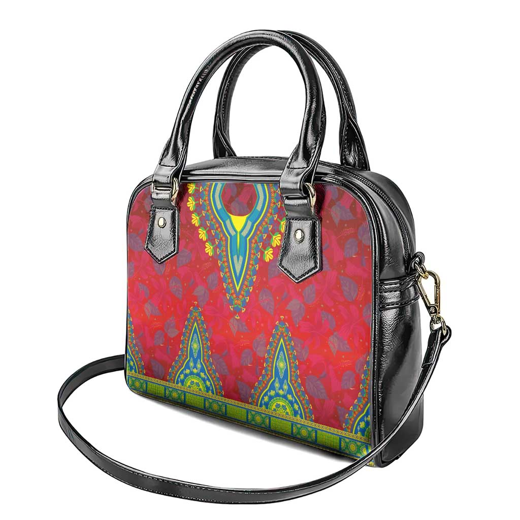 Haiti Shoulder Handbag Choeblack Dashiki Style Red Color