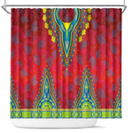 Haiti Shower Curtain Choeblack Dashiki Style Red Color
