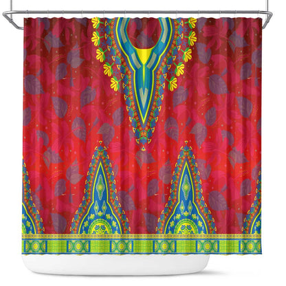 Haiti Shower Curtain Choeblack Dashiki Style Red Color