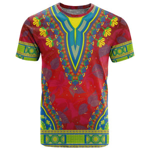 Haiti T shirt Choeblack Dashiki Style Red Color