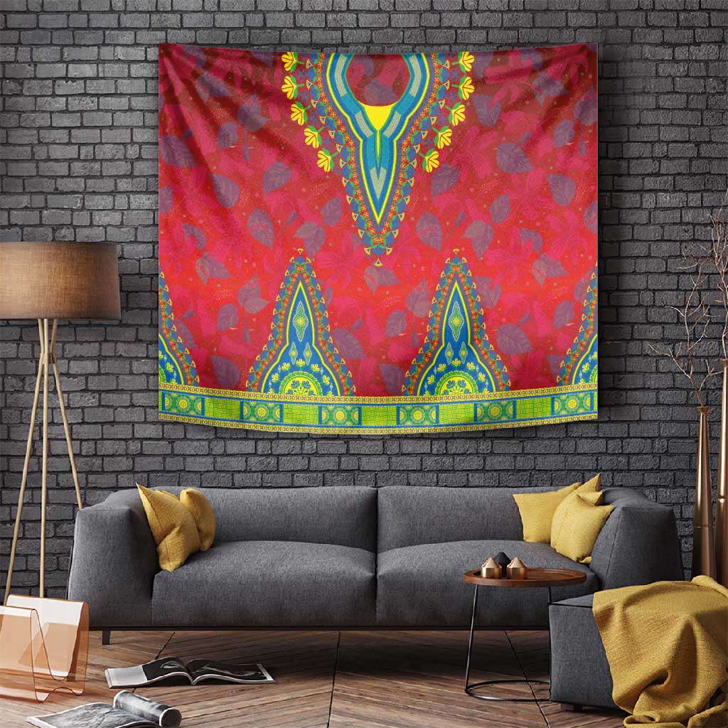 Haiti Tapestry Choeblack Dashiki Style Red Color