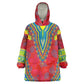 Haiti Wearable Blanket Hoodie Choeblack Dashiki Style Red Color