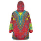 Haiti Wearable Blanket Hoodie Choeblack Dashiki Style Red Color