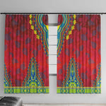 Haiti Window Curtain Choeblack Dashiki Style Red Color