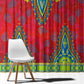 Haiti Window Curtain Choeblack Dashiki Style Red Color
