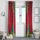 Haiti Window Curtain Choeblack Dashiki Style Red Color